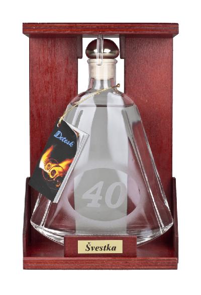 Detesk Švestka 40% 0,35l (dárkové balení s číslem 40)