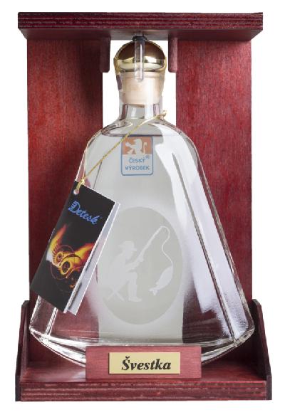 Detesk Švestka 40% 0.35L (dárkové balení láhev s rybářem)