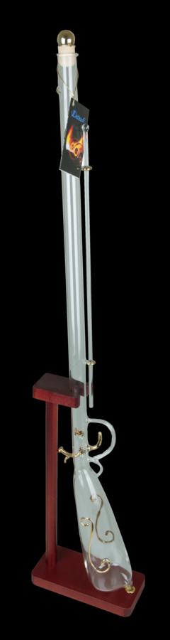 Detesk Švestka 40% 0,35l (dárkové balení puška na dřevěném stojanu)