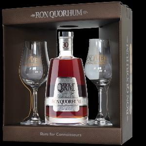 Ron Quorhum 30 Aniversario 40% 0,7L (darčekové balenie s 2 pohárikmi)
