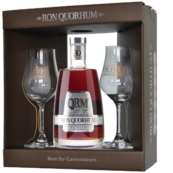 Ron Quorhum 30 Aniversario 40% 0,7L + 2 skleničky – dárkové balení