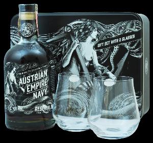 Austrian Empire Navy Reserva 1863 (dárkové balení s 2 skleničkami)