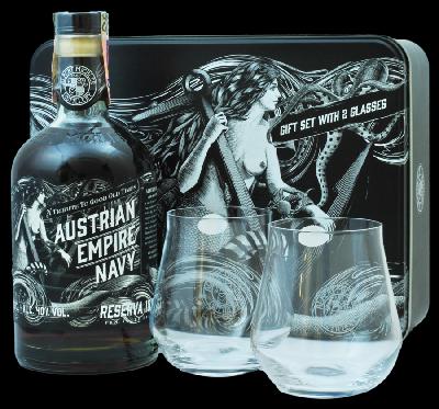 Austrian Empire Navy Reserva 1863 (dárkové balení s 2 skleničkami)