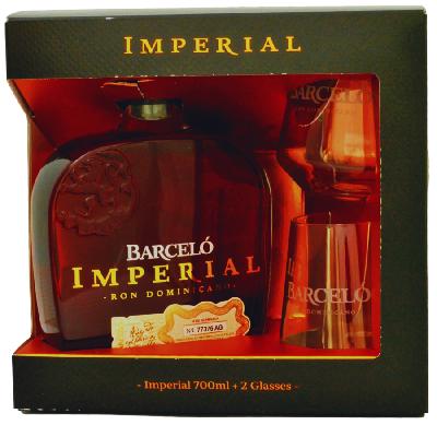 Barcelo Imperial Dominicano 38% 0,7L (dárkové balení s 2 skleničkami)