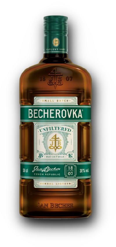 Becherovka UNFILTERED Likér 38% 0,5L (holá láhev)