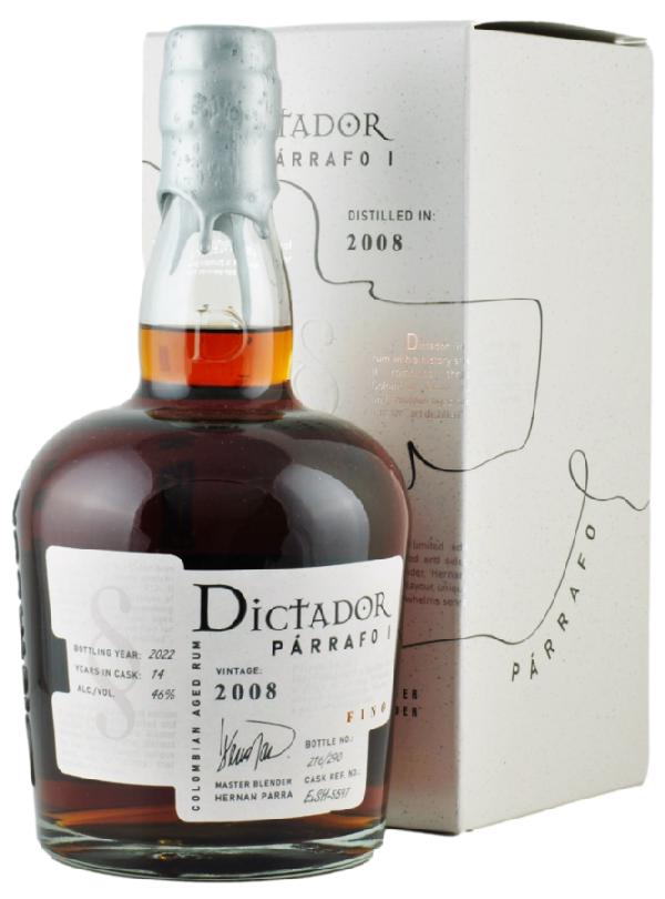 Dictador Párrafo 1 2008 Fino 46% 0,7L – kolumbijský rum