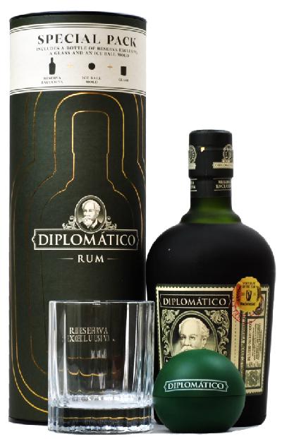 Diplomatico Reserva Exclusiva+Pohár+Ice Ball 40% 0.7L (set)