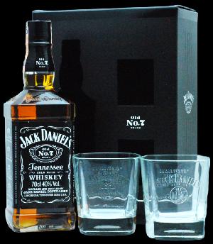 Jack Daniel´s 40% 0,7l (dárkové balení s 2 skleničkami)