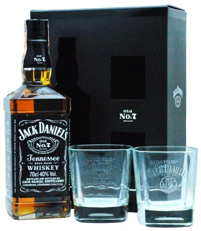 Jack Daniel´s 40% 0,7l (dárkové balení s 2 skleničkami)