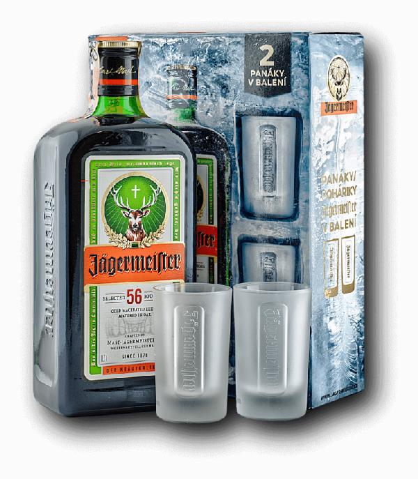 Jägermeister 35 % – dárkové balení se 2 skleničkami, 0,7 l