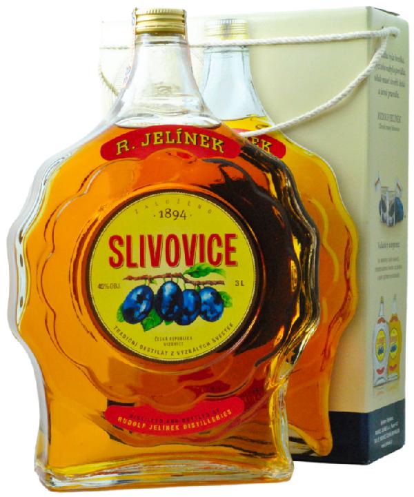 R. Jelínek Slivovice Zlatá 45 % 3,0 l – dárková kazeta