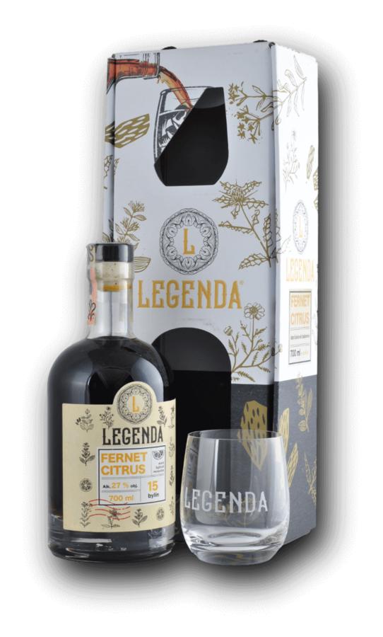 Legenda Fernet Citrus + pohár 27% 0,7 l