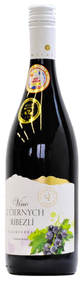 Miluron víno z čiernych ríbezlí 11% 0,75l (holá láhev)