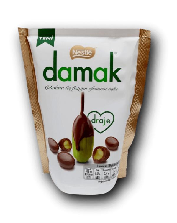 Nestlé Damak Draje – Pistáciové dražé v mléčné čokoládě 50G