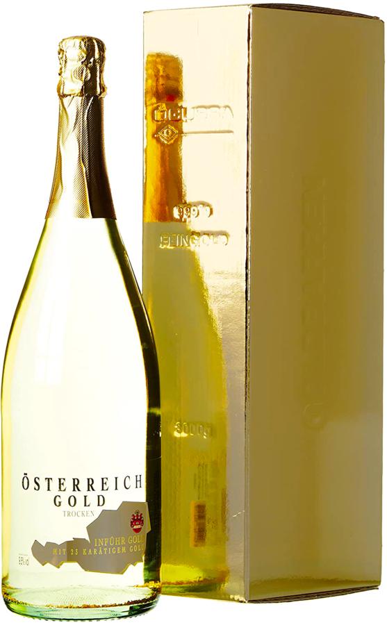 Österreich Gold 23k zlato Trocken 9,5% 1,5l – šumivé víno (karton)