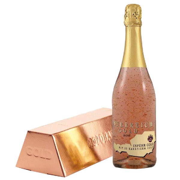 Österreich Gold Rosé Sekt 9,5% 0,75 l – se zlatem 23 karátů