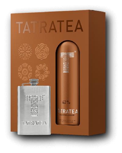 Tatratea Peach 42% 0,7L (dárkové balení s ploskačkou)