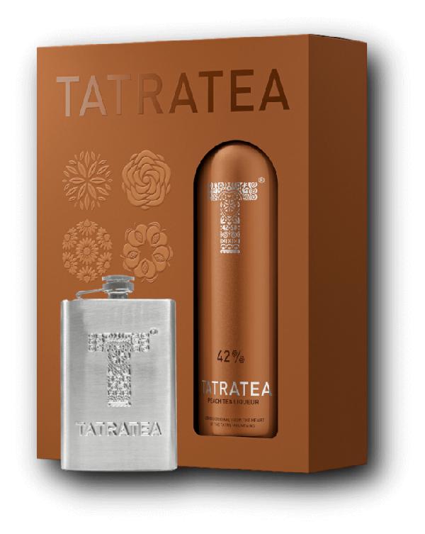 Tatratea Peach 42% 0,7L (dárkové balení s ploskačkou)