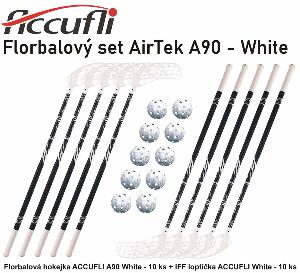 Set Accufli AirTek A90 White (10 hokejek) 90 cm (= 101 cm) 3x levá / 7x pravá