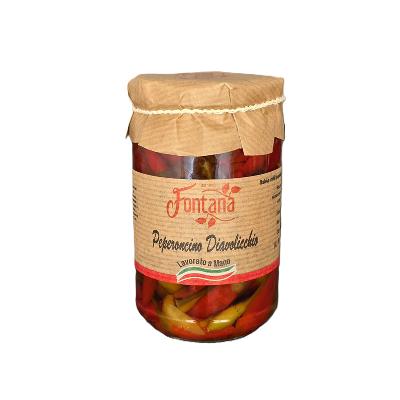 Italské chilli papričky Diavolicchio v oleji, 290 g
