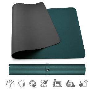 Oboustranná podložka pod myš a klávesnici MOSH kožená, tmavě zelená/černá, 70 x 35 cm Medium (70 x 35 cm)