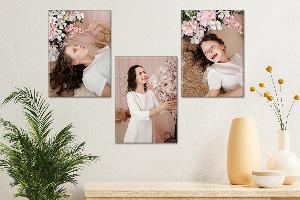 Fotoobrazy sada 3 kusů 45x30 cm z vlastních fotografií, Plátno Recycled Satin Canvas, 330g/m²