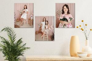 Fotoobrazy sada 3 kusů 40x30 cm z vlastních fotografií, Plátno Recycled Satin Canvas, 330g/m²