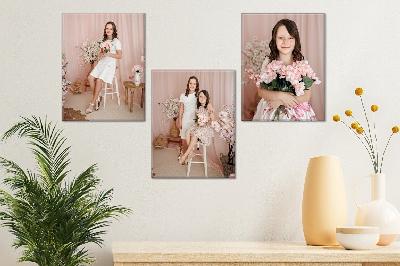 Fotoobrazy sada 3 kusů 40x30 cm z vlastních fotografií, Plátno Recycled Satin Canvas, 330g/m²