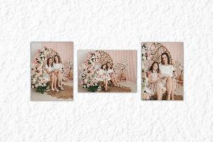 Tisk na překližku sada 3 kusů 15x10 cm z vlastních fotografií, Překlížka, Včetně stojánku