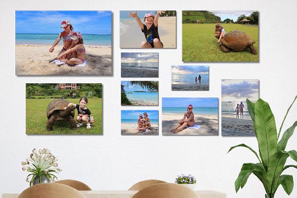 Balíček fotoobrazy z vlastních fotografií 10 kusů - rozměry 70x50, 60x40, 45x30, 30x20, Plátno 100% bavlna: Premium Canvas 390g/m², S lakováním