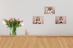 Fotoobrazy sada 3 kusů 15x10 cm z vlastních fotografií, Plátno Recycled Satin Canvas, 330g/m²