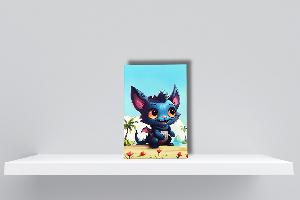 Hotový fotoobraz 30x20 cm s netopýrkem Fotikem, Plátno 100% polyester: 240g/m², S lakováním