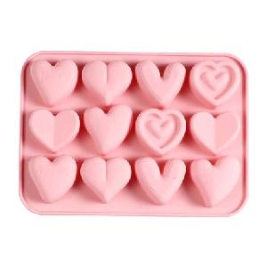 Silikonová forma na mýdlo srdíčka IV. - 12ks
