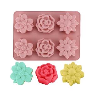 Silikonová forma na mýdlo květy VI. - 6ks
