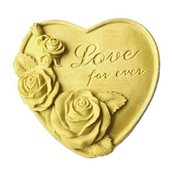 Silikonová forma na mýdlo srdíčko Love for ever, 7×7,5×3 cm