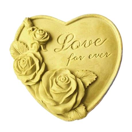 Silikonová forma na mýdlo srdíčko Love for ever, 7×7,5×3 cm