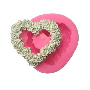 Silikonová miniformička růžičkové srdíčko