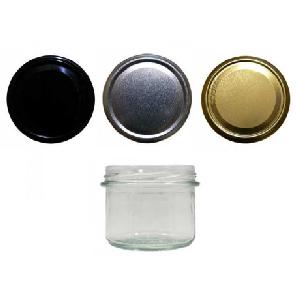 Sklenička na svíčky s víčkem pr. 7,7x6,5cm Zlaté