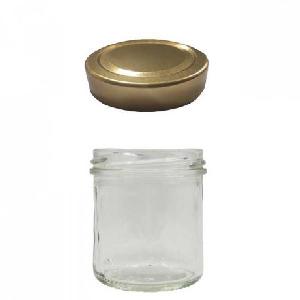 Sklenička na svíčky s víčkem pr. 6,2x7,3cm Zlaté vysoké