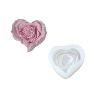 Silikonová forma na mýdlo a svíčku srdíčko - růže