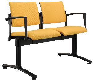 Lavice Square čalouněný černý plast 2