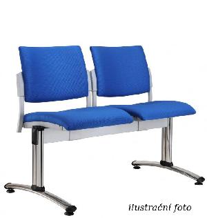 Lavice Square čalouněný šedý plast 3