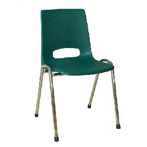 Plastová jídelní židle Pavlina Chrom, zelená