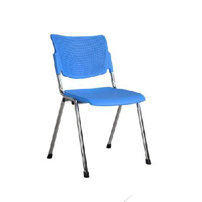 Plastová jídelní židle MIA Chrom, modrá
