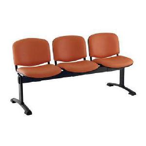 Koženková lavice Ida, třímístná, oranžová