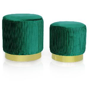 Set taburetů ARYA 2 kusy - Láhvově zelený