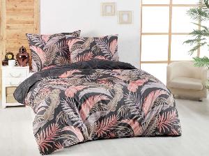 Bavlněné povlečení DELUXE 140x200+70x90 PALMA šedá