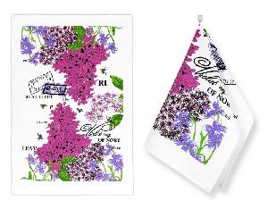 Kuchyňské utěrky - sada 2 kusů - Fialky