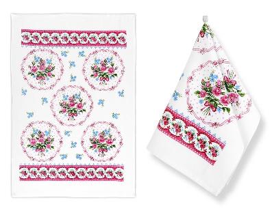 Kuchyňské utěrky - sada 2 kusů - Květiny