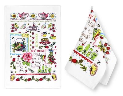 Kuchyňské utěrky - sada 2 kusů - Růže